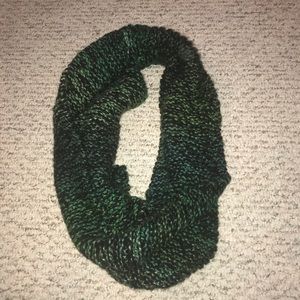 Green and Black knitted infinity Scarf